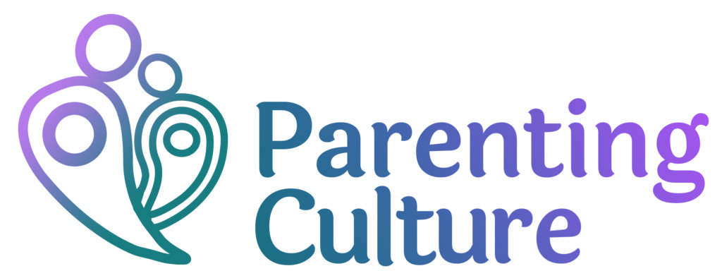 Parenting Culture logo, with a graphic that resembles a parent embracing a child.